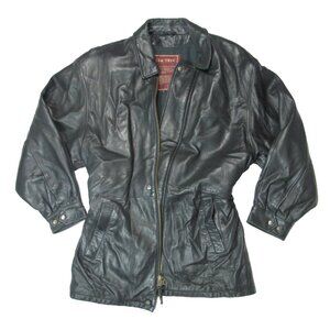 J. Park Women's Lambskin Leather Jacket Black, Waist Strap Belt size Large